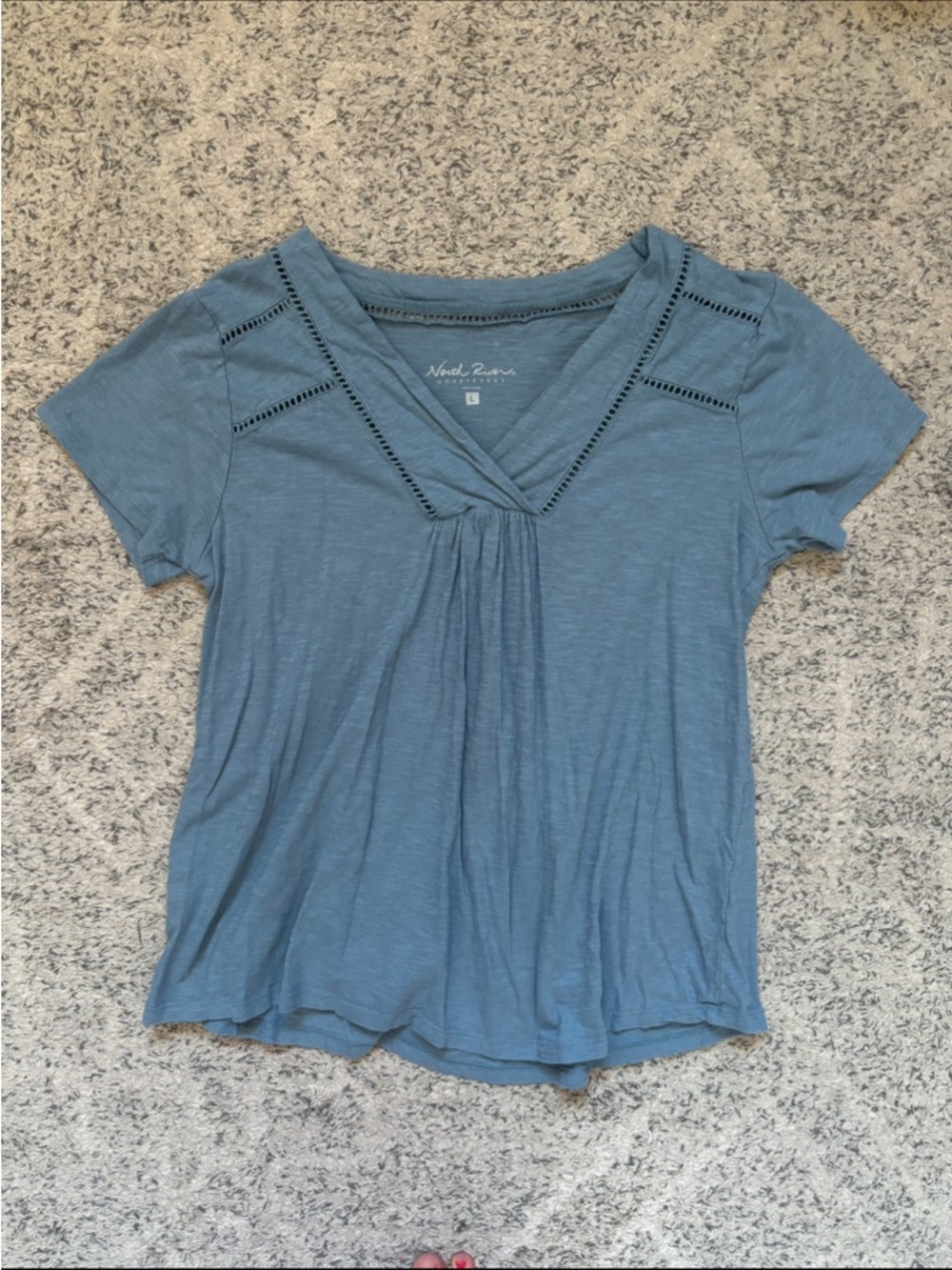 Blue V-Neck Comfy Tee